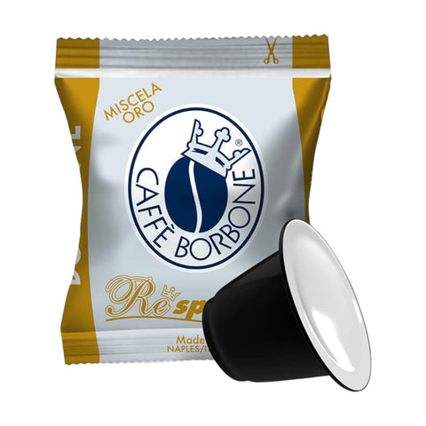 Caffe Borbone Respresso Espresso Miscela Oro Gold Blend, 50 Nespresso® Compatible Capsules -Original LIne