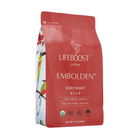 LifeBoost Embolden Dark Roast Bean Coffee, 12oz (340g)