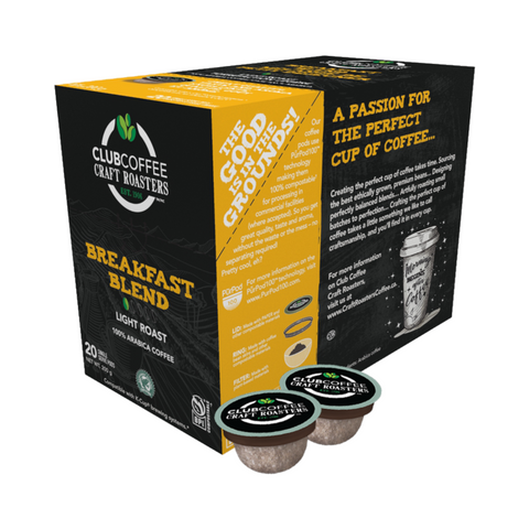 Club Coffee Craft Roasters Breakfast Supreme Single Serve Coffee 20 pods