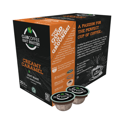 Club Coffee Craft Roasters Creamy Caramel Single Serve Coffee 20 pods