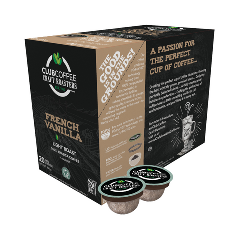 Club Coffee Craft Roasters French Vanilla Single Serve Coffee 20 pods