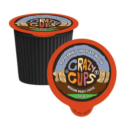 Crazy Cups Peppermint Chocolate Mocha Decaf Single Serve Coffee 22 Pack