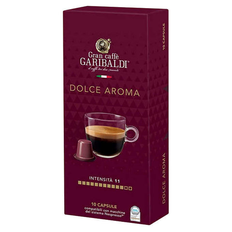 Gran Caffé Garibaldi Dolce Aroma Nespresso Compatible Pods, 10 pods