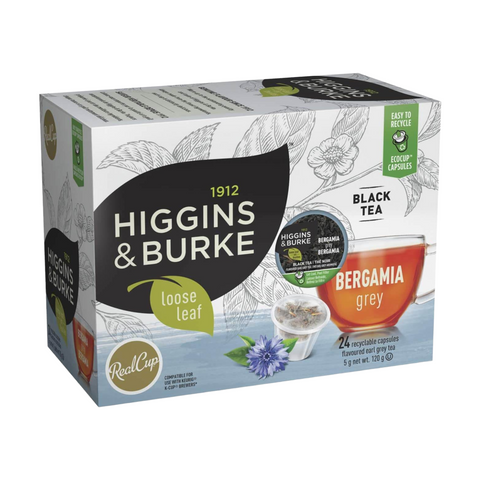 Higgins & Burke Bergamia Grey Loose Leaf Single Serve Tea 24 pods