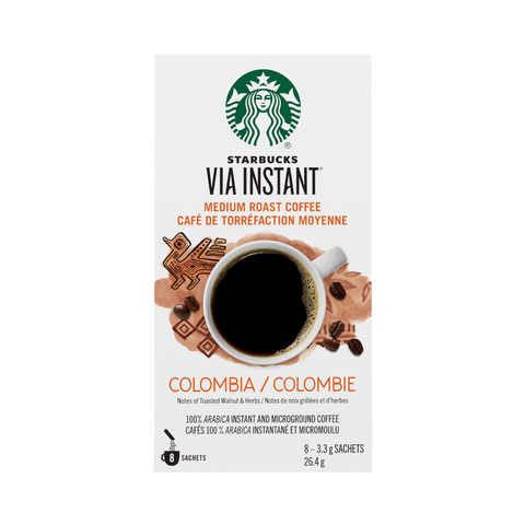 Starbucks Via Instant Single-Origin Colombia Coffee, 8 sachets