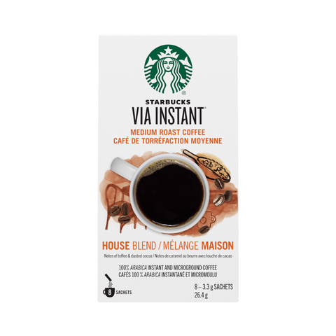 Starbucks Via Instant House Blend Coffee, 8 sachets