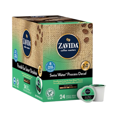 Zavida Swiss Water Process Decaf Single Serve K-Cup® 24 Pods