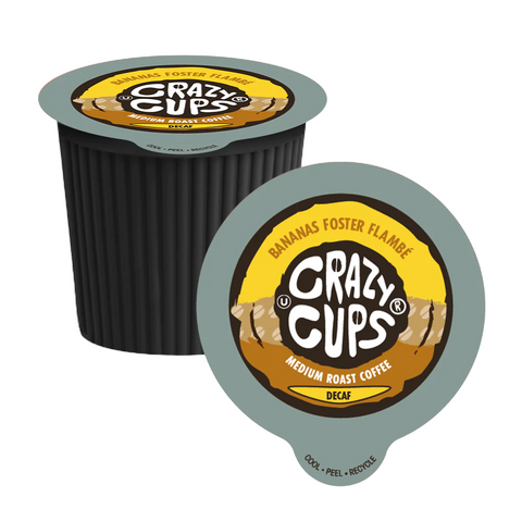 Crazy Cups Bananas Foster Flambe DECAF Single Serve Coffee 22 Pack