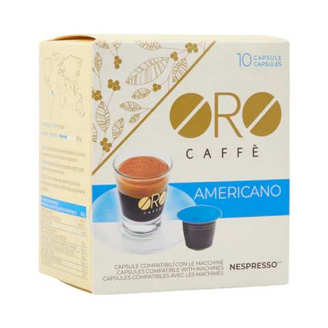ORO CAFFÈ Americano Nespresso Compatible Capsules, 10 Pack