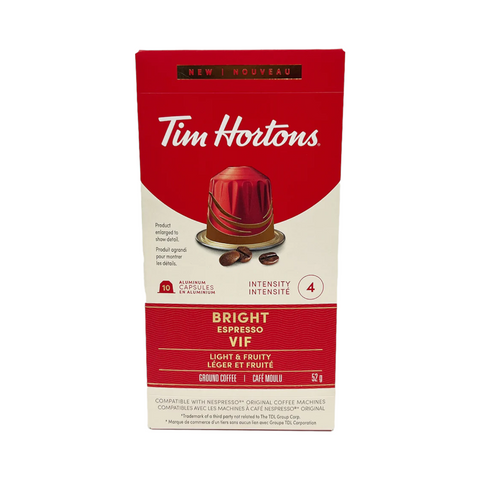 Tim Hortons Nespresso Compatibles Bright Espresso, 10 Pack