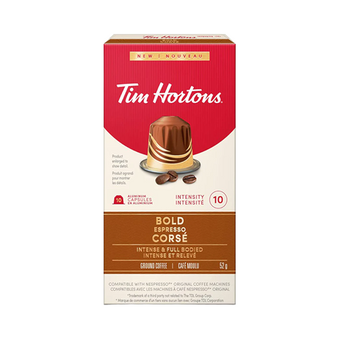 Tim Hortons Nespresso Compatibles Bold Espresso, 10 Pack